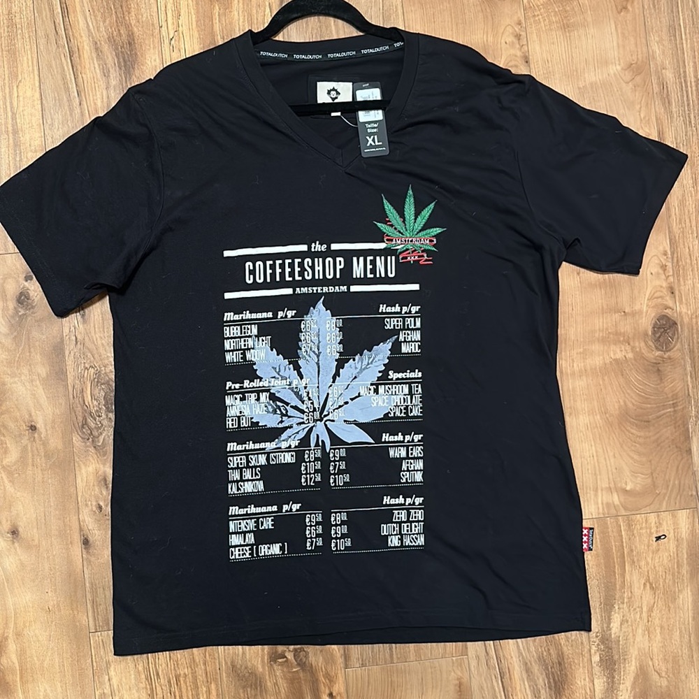 Total Dutch - NWT - coffee shop menu shirt - from Holland (Amsterdam)